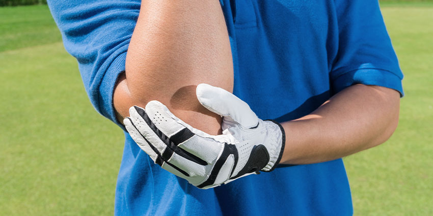 patient needing golfer's elbow chiropractor in Irvine
